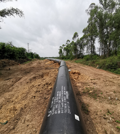 PCK manufactured 53,000 tons of steel pipes to support the construction of the natural gas trunk pipeline network in western Guangdong